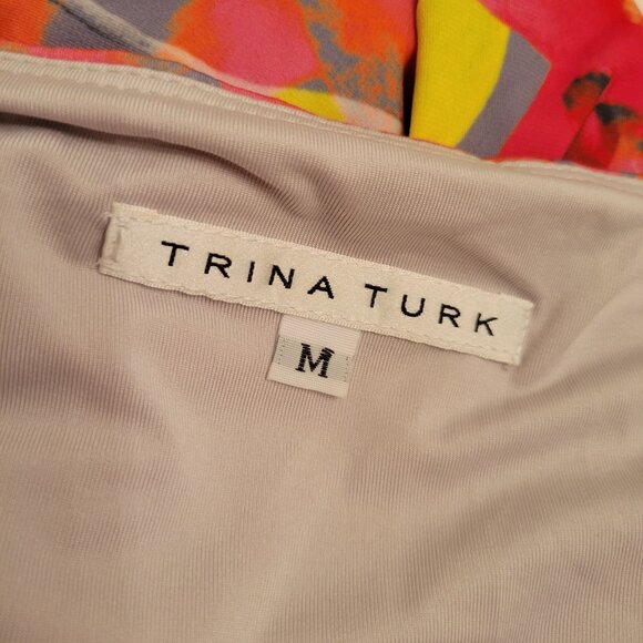 Trina Turk Floral Sheath Sleeveless Dress M Tropical FELANA 2 Beach Cruise - Picture 4 of 7